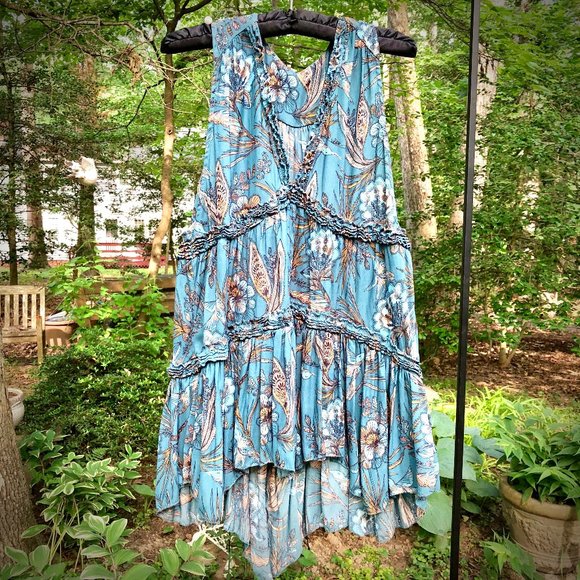 Free People Asymmetric Floral Swing Tiered Top - Picture 2 of 8